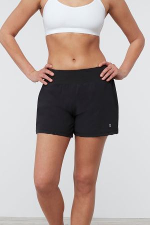 FILA Double Layer Shorts Black,Womens Tennis | CA.CHQOEX784